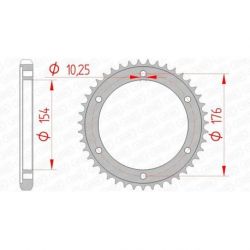 Couronne AFAM 43 dents acier pas 530 type 10619 Honda VFR800