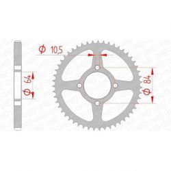 Couronne AFAM 51 dents acier pas 428 type 14215 Suzuki RV125 Van-Van