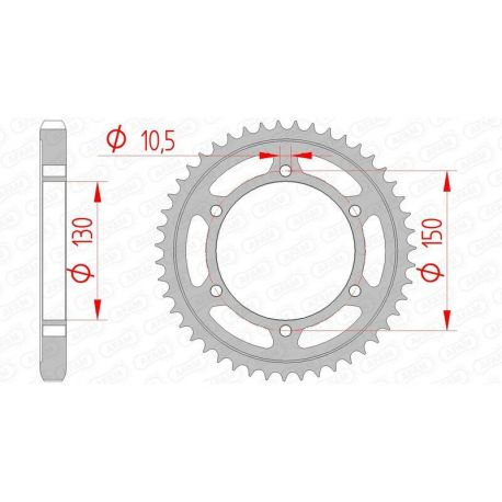 Couronne AFAM 40 dents acier pas 530 type 12801 Yamaha