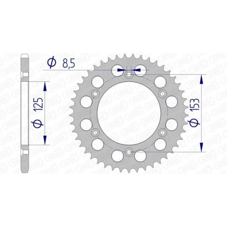 Couronne AFAM 41 dents alu ultra-light pas 520 type 11212N