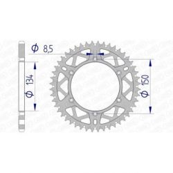 Couronne AFAM 50 dents alu ultra-light anti-boue pas 520 type 17206