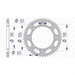 Couronne AFAM 47 dents alu ultra-light pas 420 type 17107N