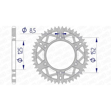 Couronne AFAM 48 dents alu ultra-light anti-boue pas 520 type 39300