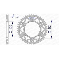 Couronne AFAM 50 dents alu ultra-light anti-boue pas 520 type 39300 Beta