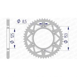 Couronne AFAM 51 dents alu ultra-light pas 520 type 11212N