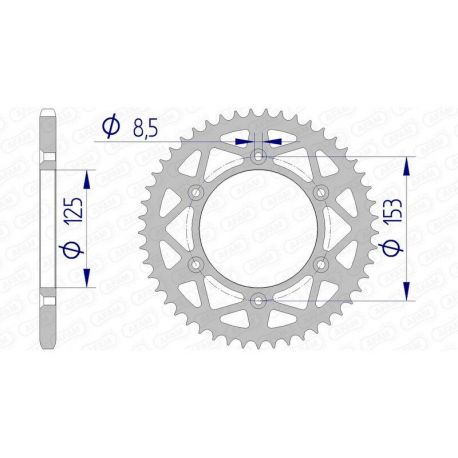 Couronne AFAM 51 dents alu ultra-light pas 520 type 11212N