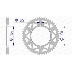 Couronne AFAM 49 dents alu ultra-light pas 520 type 17206N