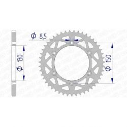 Couronne AFAM 48 dents alu ultra-light pas 520 type 13323N Yamaha