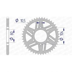 Couronne AFAM 42 dents alu ultra-light anodisé dur pas 520 type 17606