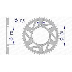 Couronne AFAM aluminium 13814 - 520 - 47 dents