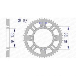 Couronne AFAM 51 dents alu ultra-light pas 428 type 15104N