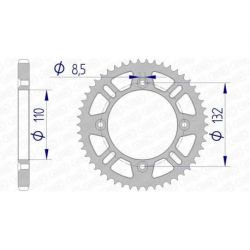 Couronne AFAM 49 dents alu ultra-light pas 428 type 72102N