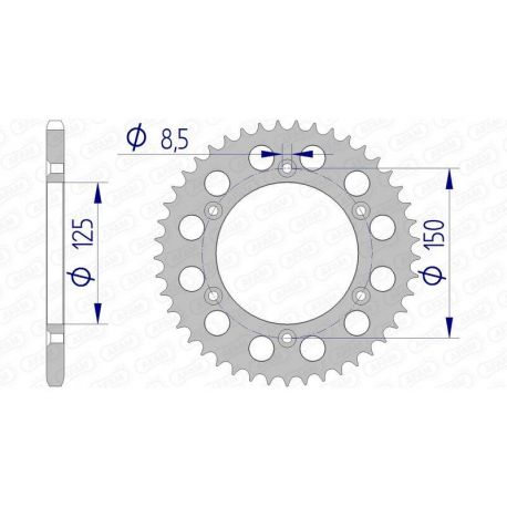 Couronne AFAM 40 dents alu ultra-light pas 520 type 72304N