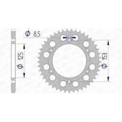 Couronne AFAM 42 dents alu ultra-light pas 520 type 11212N