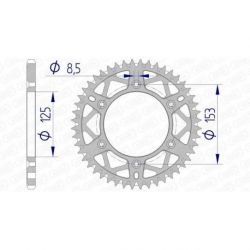 Couronne AFAM 50 dents alu ultra-light anti-boue pas 520 type 11212