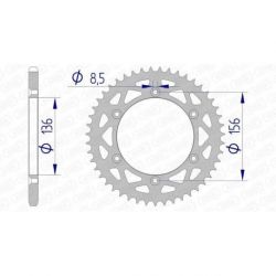 Couronne AFAM 48 dents alu ultra-light pas 520 type 15206N