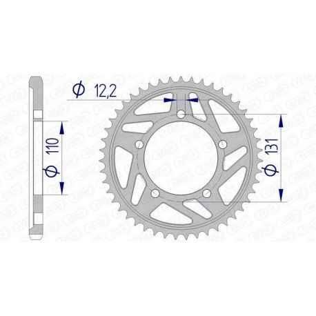 Couronne AFAM 45 dents alu pas 525 type 165800 BMW S1000RR