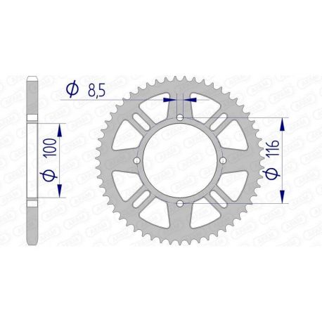 Couronne AFAM 51 dents alu ultra-light pas 420 type 17104N