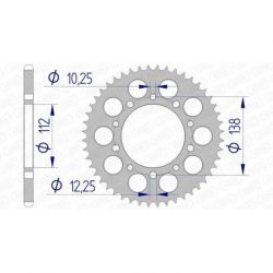 Couronne AFAM 43 dents alu pas 520 type 11509