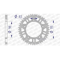 Couronne AFAM 48 dents alu ultra-light anti-boue pas 420 type 72101