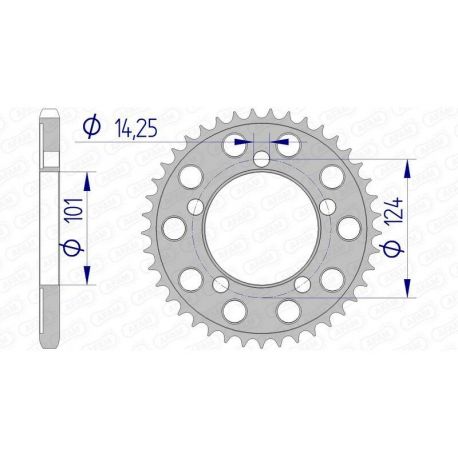 Couronne AFAM 38 dents alu pas 525 type 72801 KTM