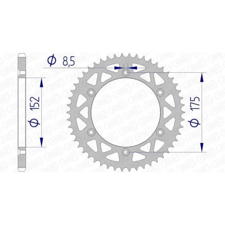 Couronne AFAM 50 dents alu ultra-light pas 520 type 13508N Yamaha