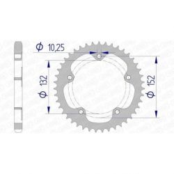 Couronne AFAM 41 dents alu pas 525 type 93836 MV Agusta