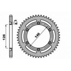 Couronne PBR 50 dents acier standard pas 428 type 805