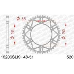 Couronne AFAM 50 dents acier anti-boue pas 520 type 16206SLK