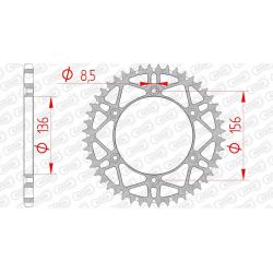 Couronne AFAM 50 dents acier anti-boue pas 520 type 14206SLK