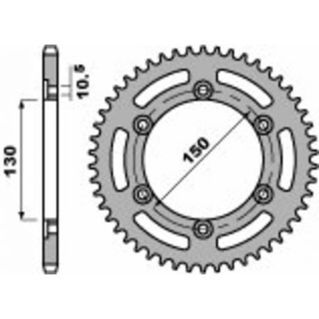 Couronne PBR 46 dents acier standard pas 520 type 236