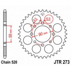 Couronne JT SPROCKETS 41 dents acier pas 520 type 273