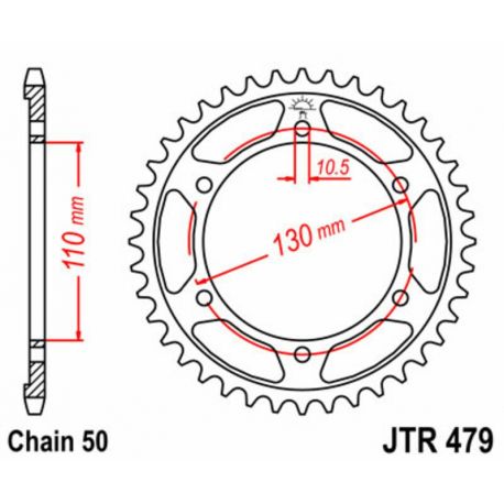 Couronne JT SPROCKETS 48 dents acier pas 530 type 479