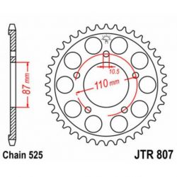 Couronne JT SPROCKETS 45 dents acier pas 525 type 807