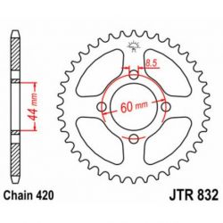 Couronne JT SPROCKETS 50 dents acier pas 420 type 832