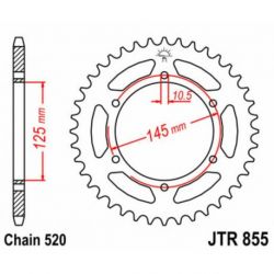 Couronne JT SPROCKETS 45 dents acier pas 520 type 855