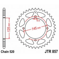 Couronne JT SPROCKETS 39 dents acier pas 520 type 857