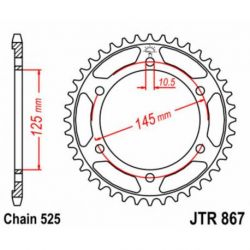 Couronne JT SPROCKETS 42 dents acier pas 525 type 867