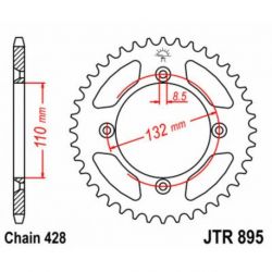 Couronne JT SPROCKETS 46 dents acier pas 428 type 895