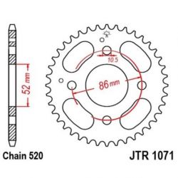 Couronne JT SPROCKETS 30 dents acier standard pas 520 type 1071