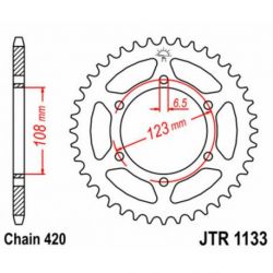 Couronne JT SPROCKETS 52 dents acier pas 420 type 1133