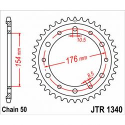 Couronne JT SPROCKETS 44 dents acier pas 530 type 1340