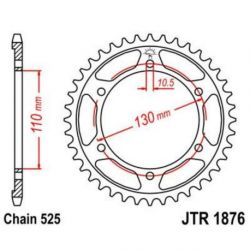 Couronne JT SPROCKETS 43 dents acier pas 525 type 1876 Suzuki GSX-R600