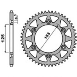 Couronne PBR 49 dents acier standard pas 520 type 289