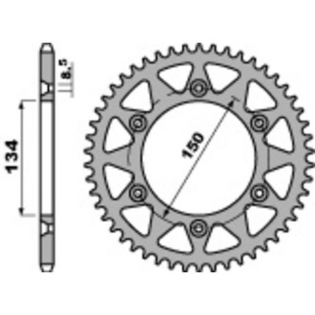 Couronne PBR 42 dents acier standard pas 520 type 489