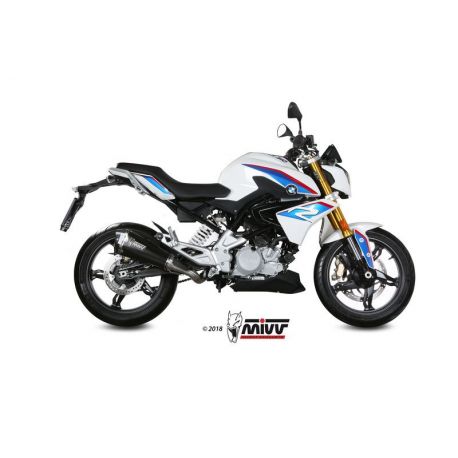 Ligne complète MIVV Delta Race inox silencieux inox noir brossé/casquette carbone BMW G310R