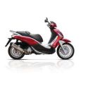 Silencieux YASUNI scooter 4 inox Look Titane/casquette noir - Aprilia - Gilera - Piaggio 125 et plus