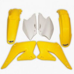 Kit plastique UFO couleur origine jaune/blanc Suzuki