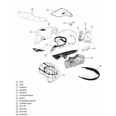 Platine écran ARAI VAS Nakagami GP2 casque intégral