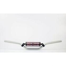 Guidon Ø22,2mm avec barre RENTHAL Classic Mini MX argent/mousse noire Yamaha XQ125 Maxter/KTM SX50